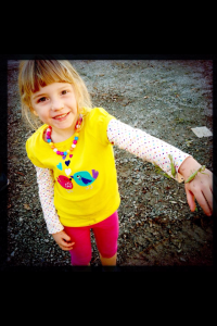 Don't let the highlighter outfit fool you, she is a farm girl at heart and loves insects and reptiles