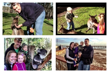 The Fam with Roo's and Koalas, and the S. Australia Beaches